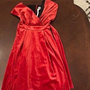 Red velvet Asos dress